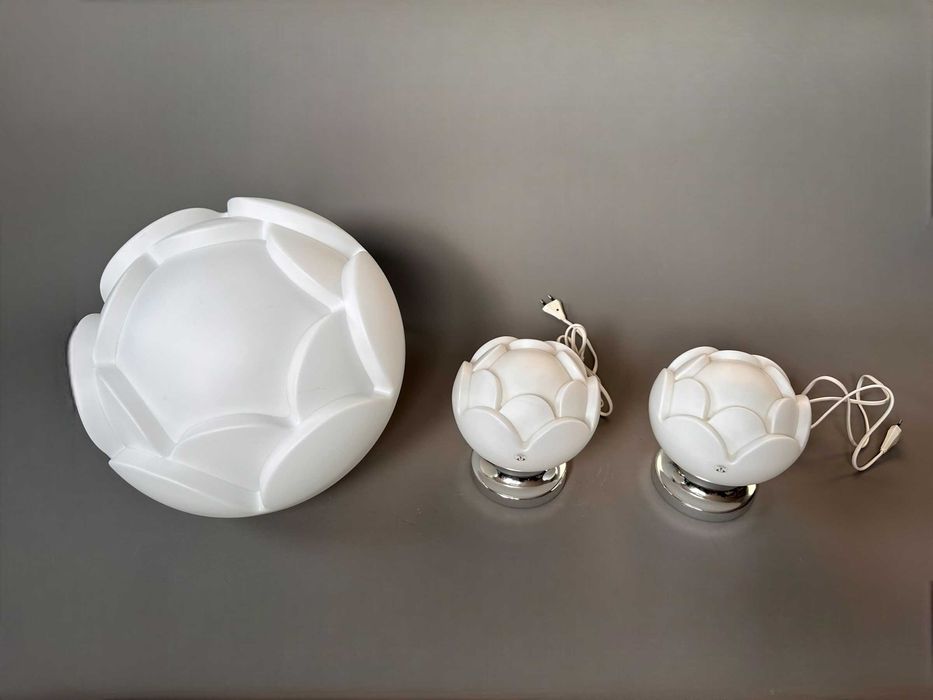 Peill&Putzler WaterLily Seerose lata 70 komplet lamp szkło opalinowe