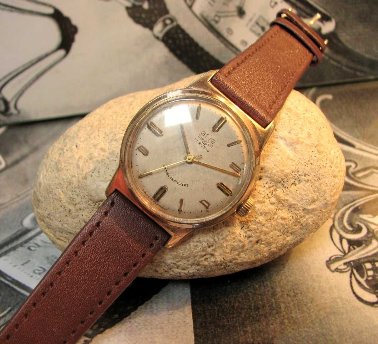 Zegarek GLASHUTTE GUB Rzadka wersja  17 Rubis Germany 1970 Ładny stan