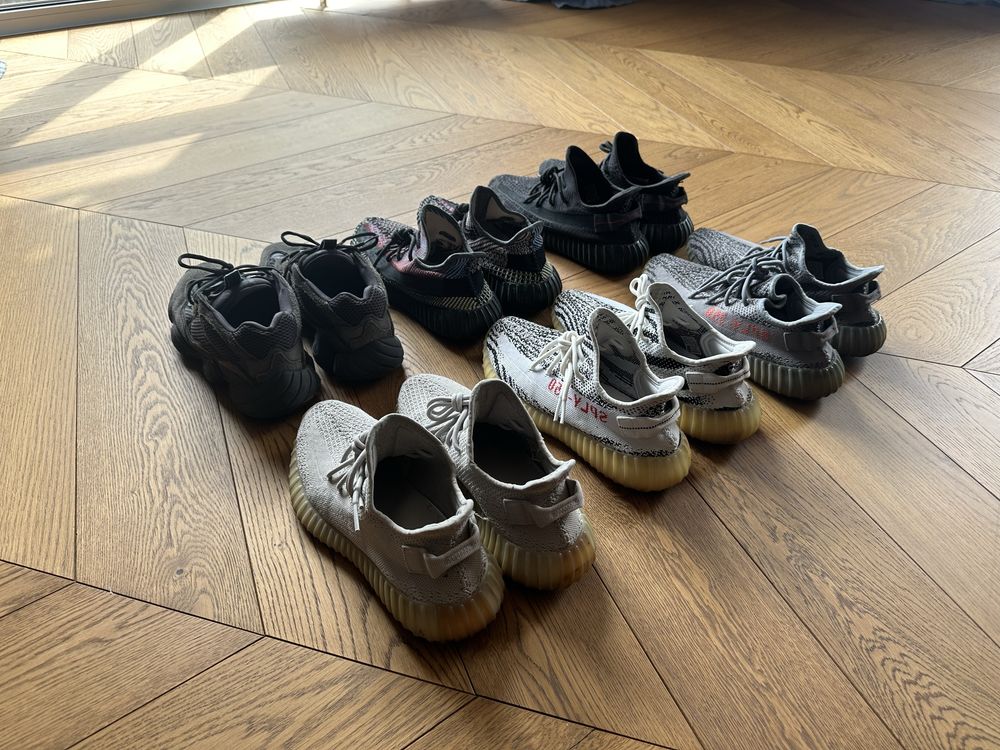 6 пар кросівок 5 Yeezy boost 350 9.5US, Yeezy 500 10US