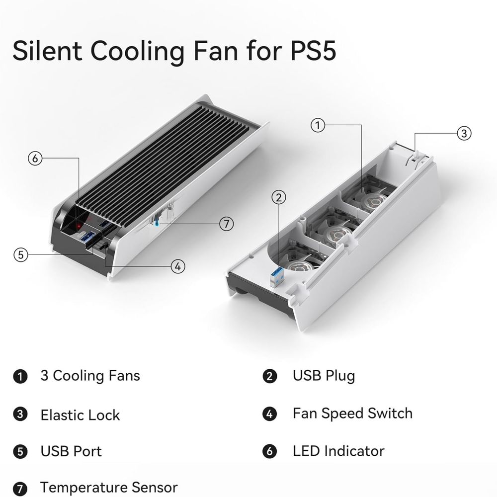 KIWIHOME Wentylator Chłodzący do PS5