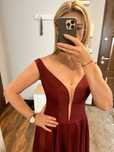 Suknia wieczorowa koktajlowa wesele xs/s bordo push up