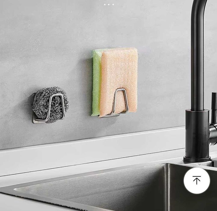 Wieszak kuchenny 4szt, łazienkowy, srebrny, naklejany