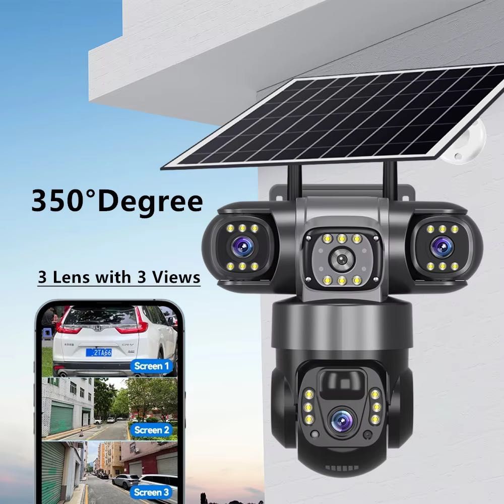 Камера 4G на сімкарті 12MP 3обєкт V380Pro АВТОНОМНА камера відеокамера