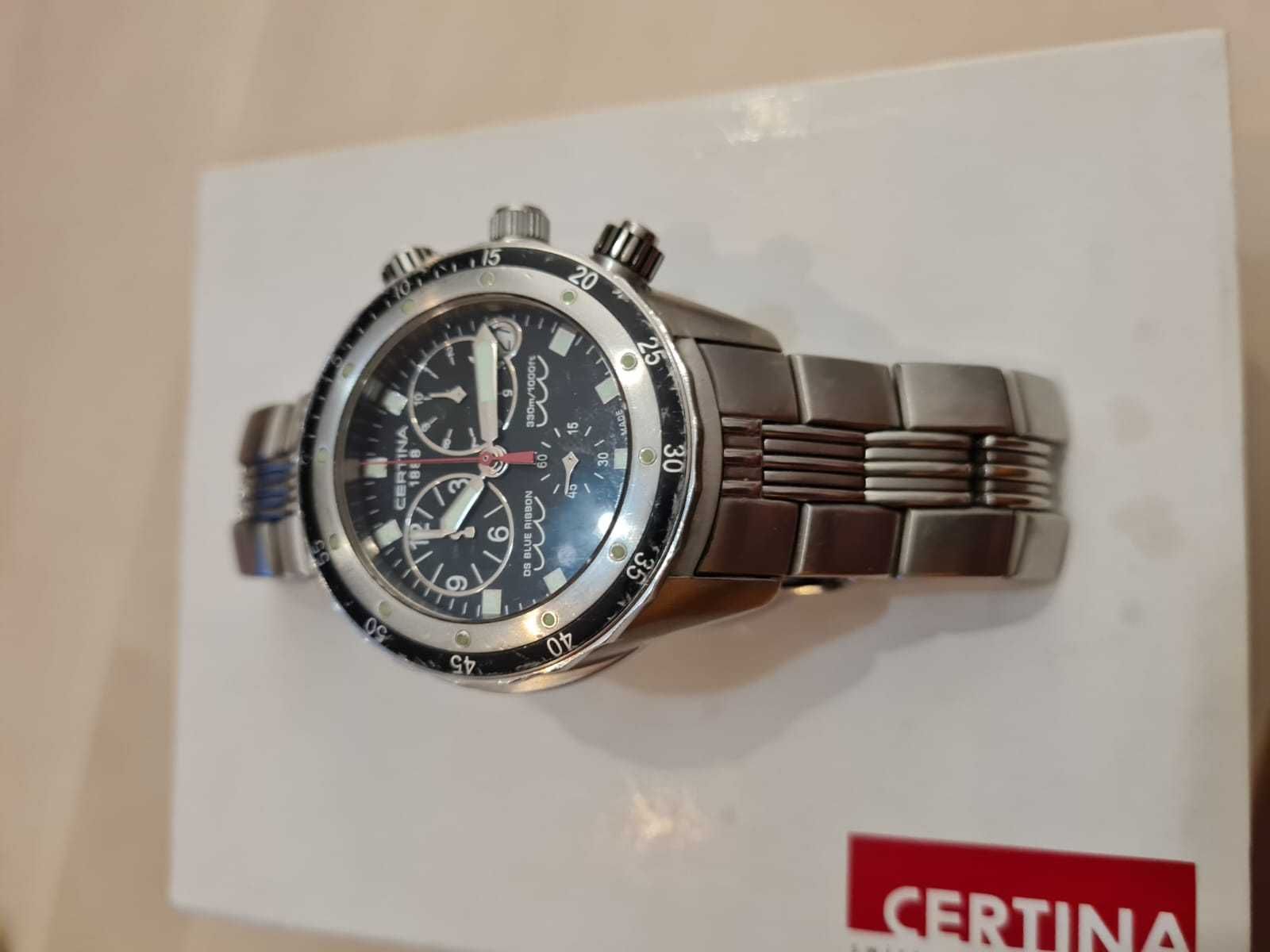 Certina DS Blue Ribbon 43 mm - DIVER 30 ATM - zawór helowy - Stal 316L