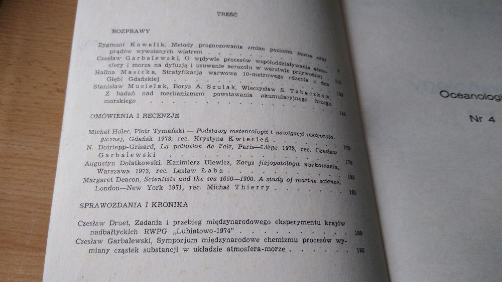 Oceanologia 4 Polska Akademia Nauk. Komitet Badań Morza