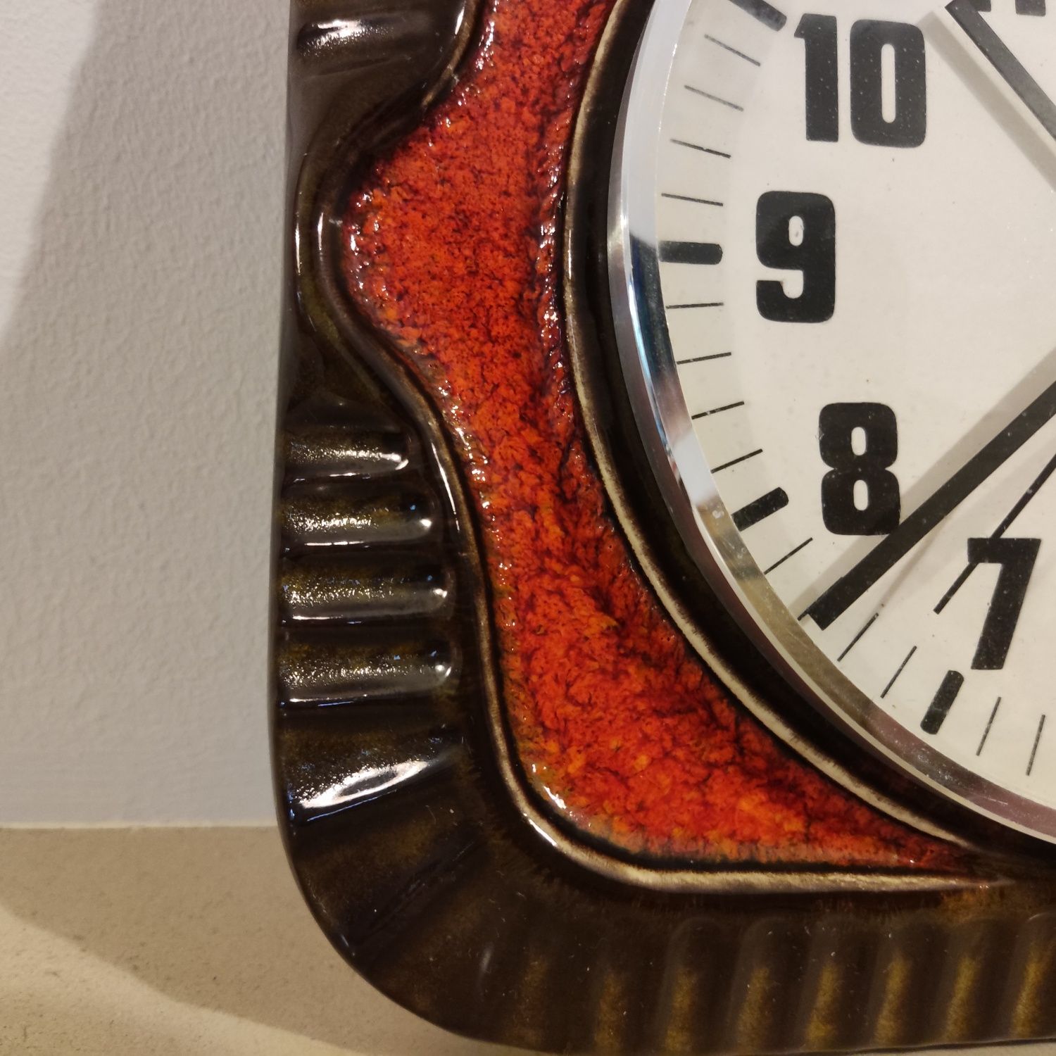Staiger - Relógio em cerâmica vintage de parede modernista (Alemanha)
