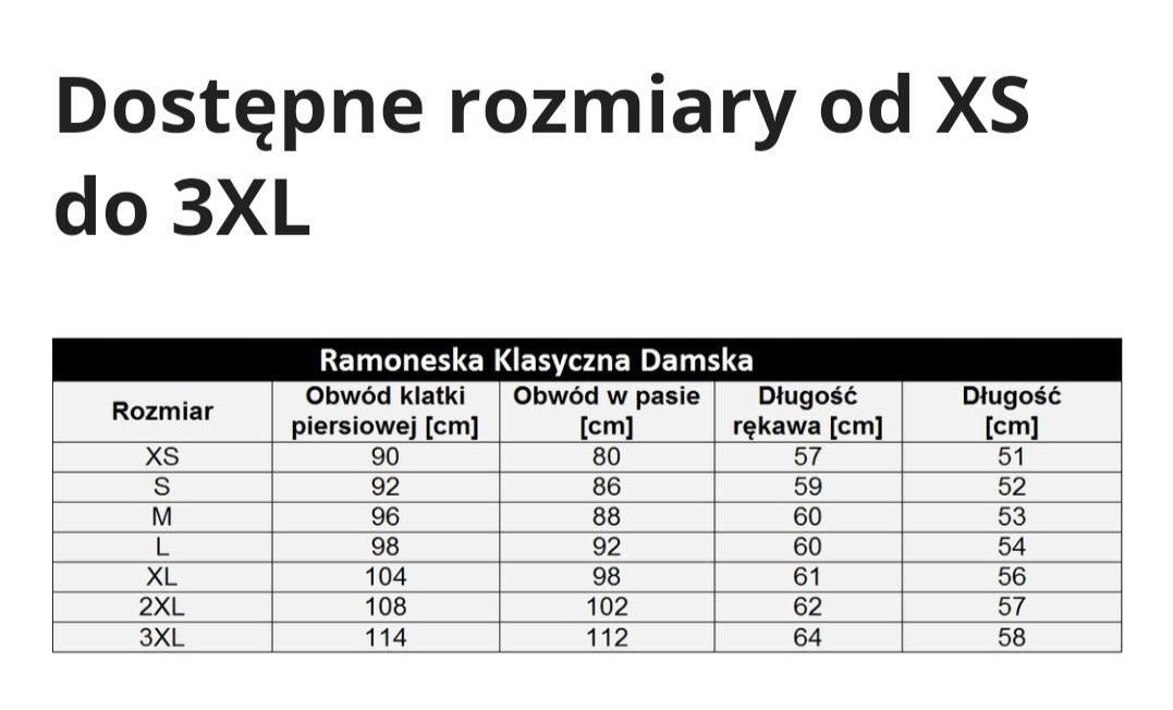 Ramoneska damska Skóra czarne klasyczne rozmiary od XS do 3XL