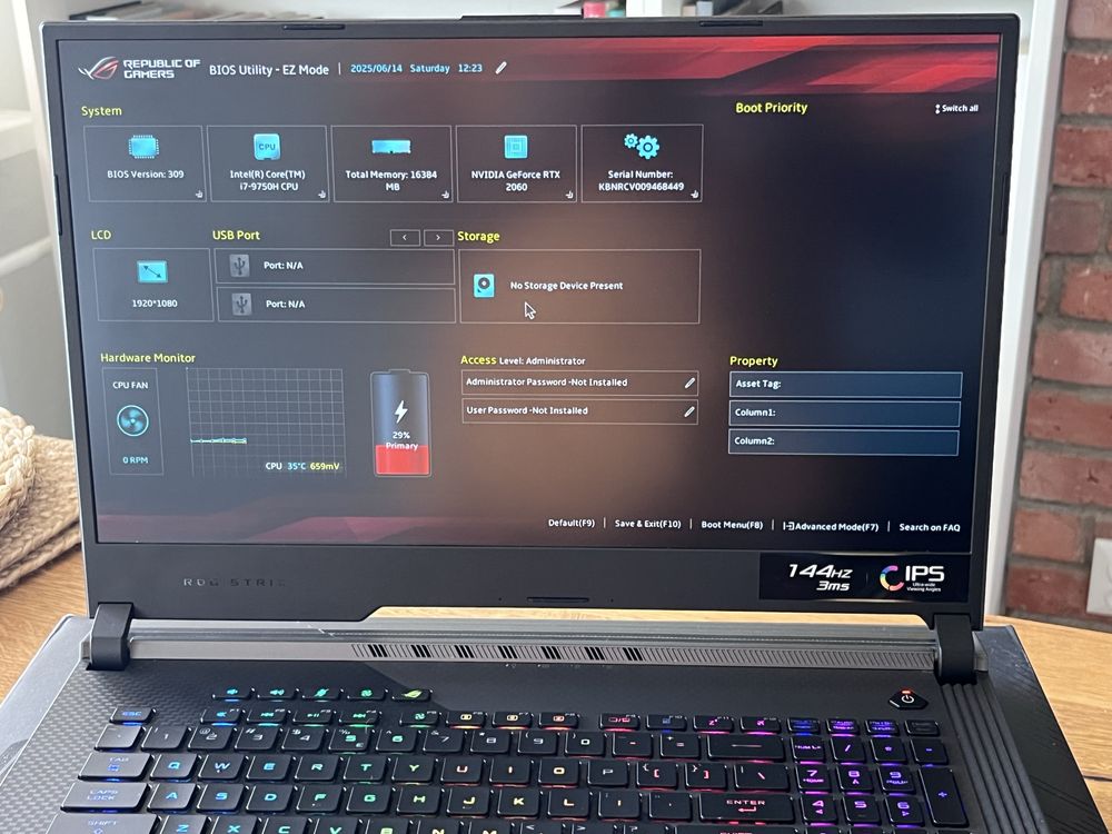 Asus Rog Strix 17,3” SCAR III G731GV-EV111T RTX 2060 i7 win10 uzywany