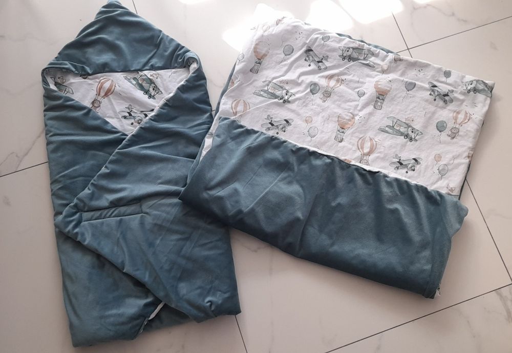 Otulacz do fotelika samochodowego + kocyk Velvet welur