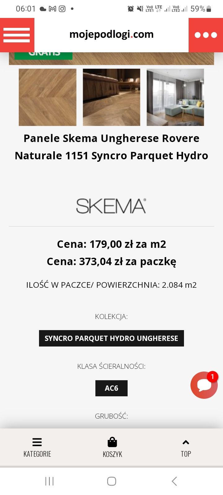 Parkiet Skema Naturale 1151 2 paczki