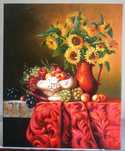Quadro Pintura a óleo s/tela Natureza Morta, quadro pintado a óleo
