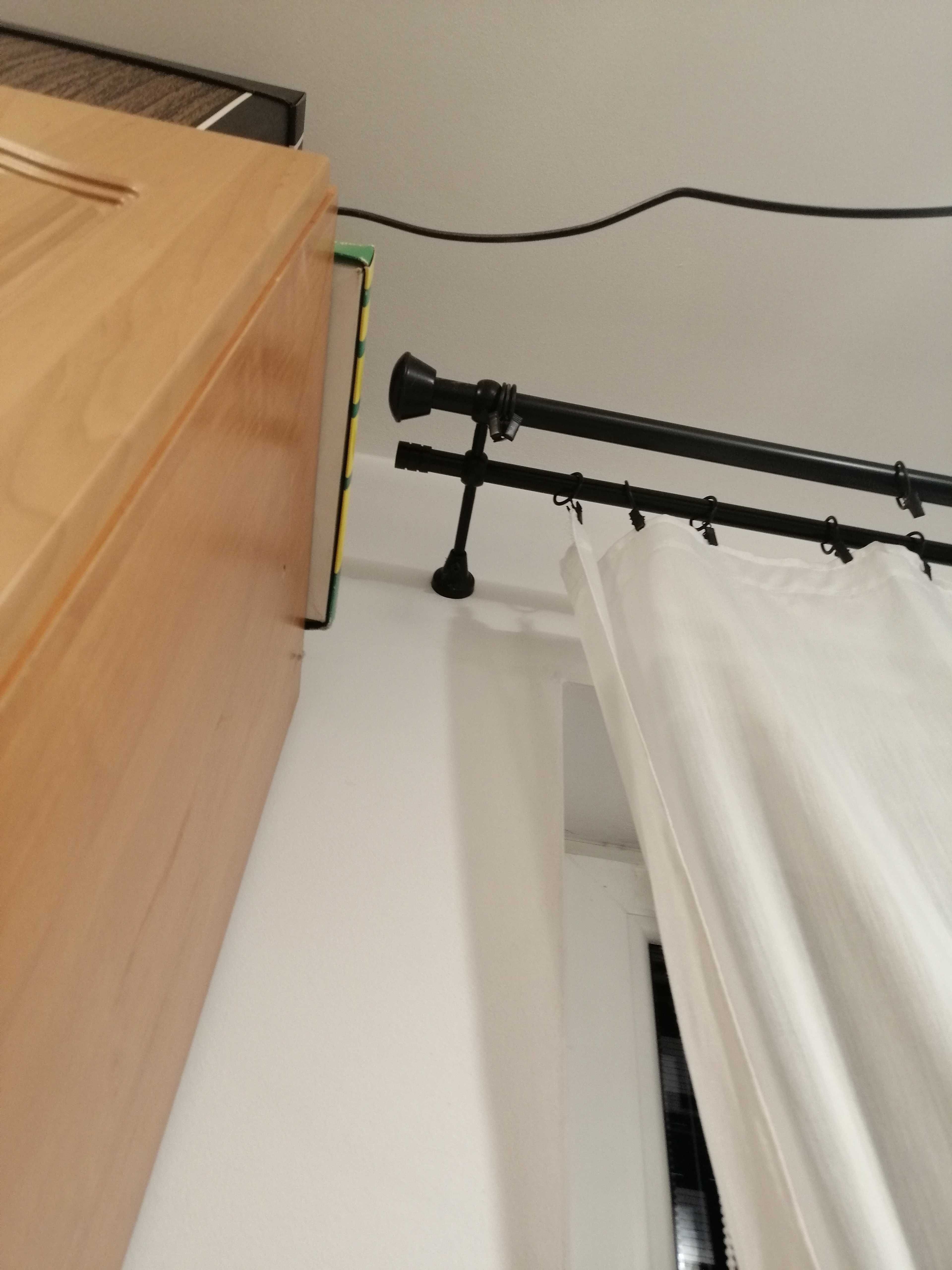 Karnisz czarny 80cm, podwójny, loft