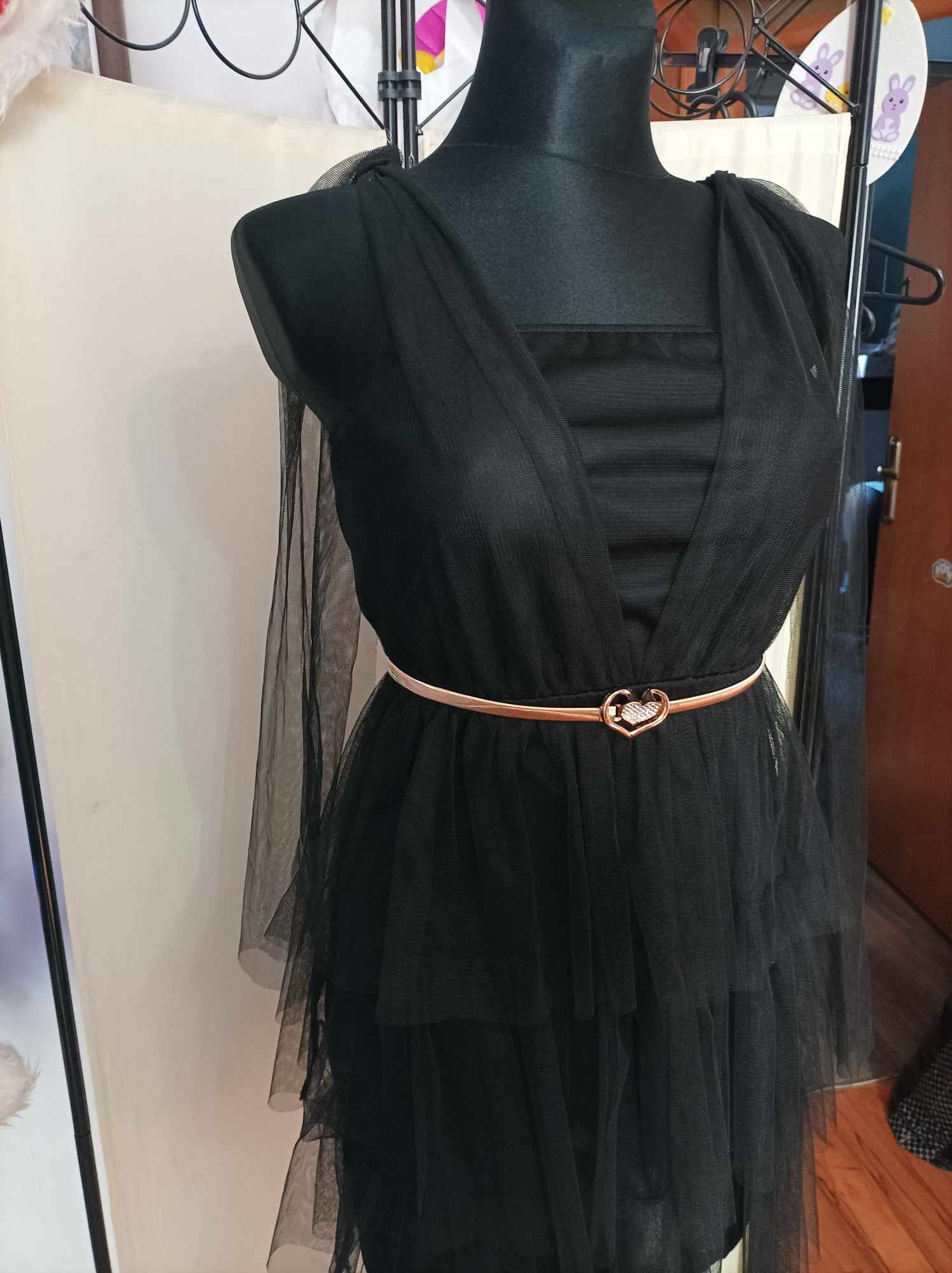 Sukienka mała czarna tiulowa