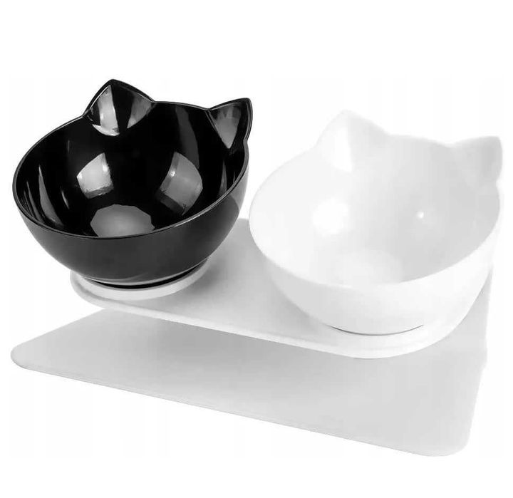 MISKA DLA KOTA PODWÓJNA Na Stojaku 2x400ml z Podstawą Dla Psa