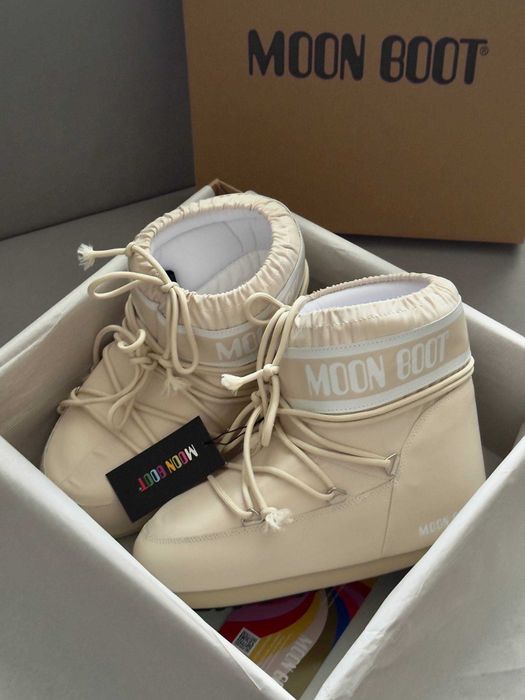 Мунбути Moon Boot Beige / чоботи Мун Бут бежевого кольору / Мунбуты