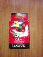 Orginalny nowy tusz kartridż lexmark 35 kolor