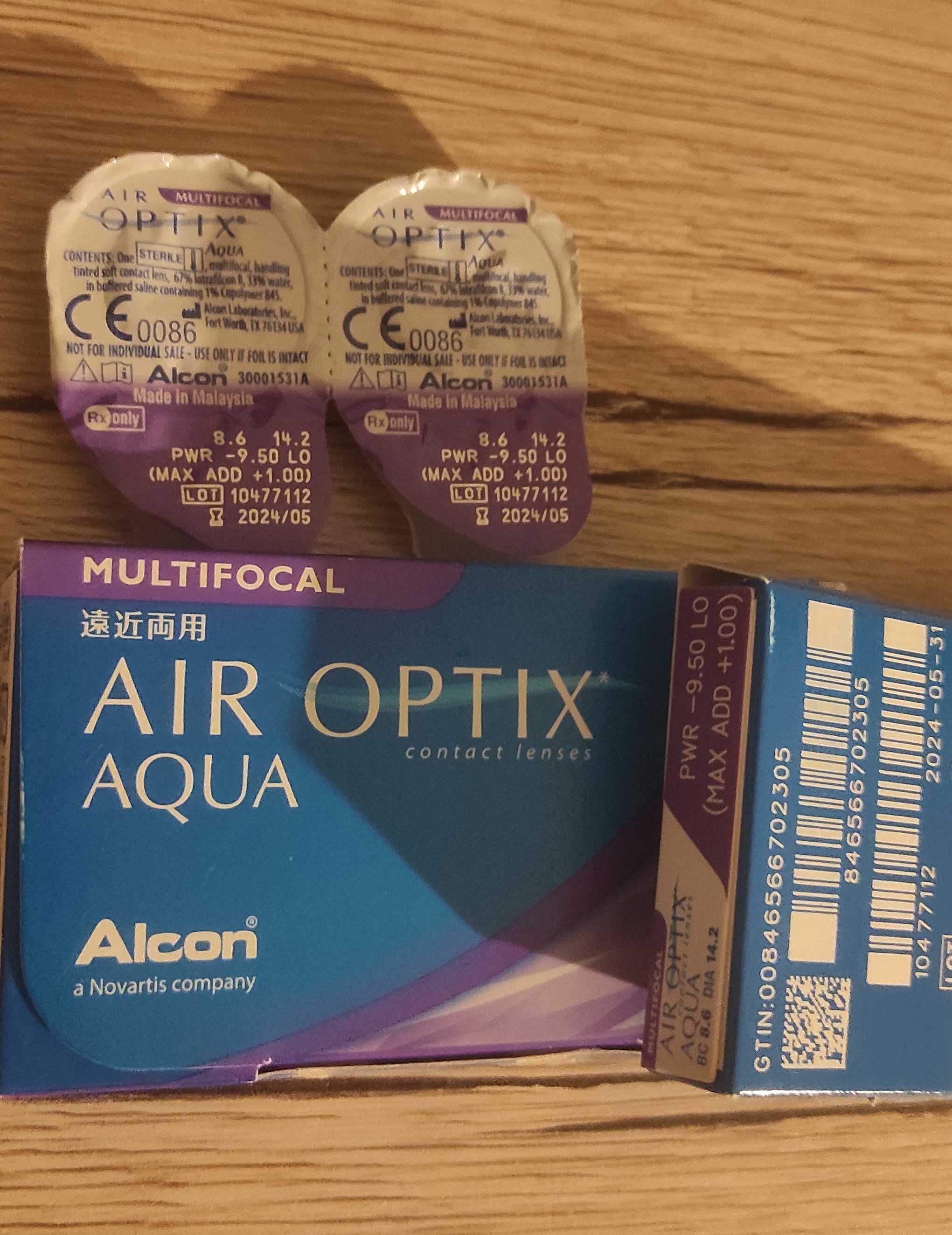 Soczewki Alcon Air Optix Aqua multifocal -9.5 LO max ADD +1.00