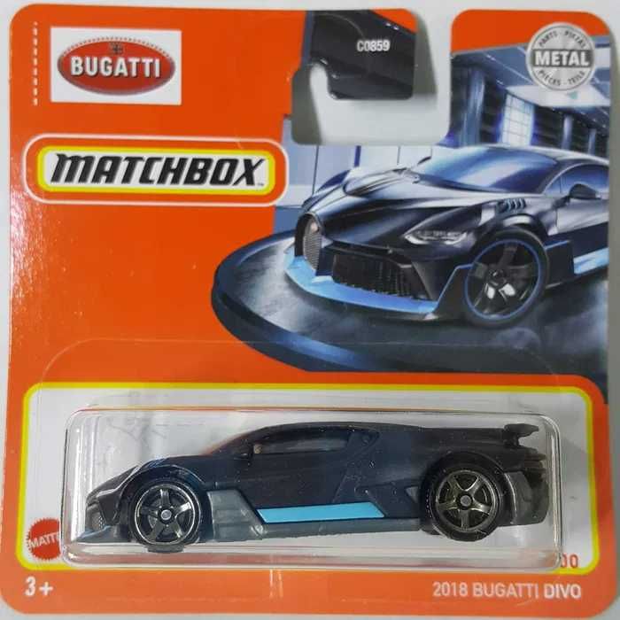 matchbox bugatti divo 2018 nowy czarny w karcie / szary luz