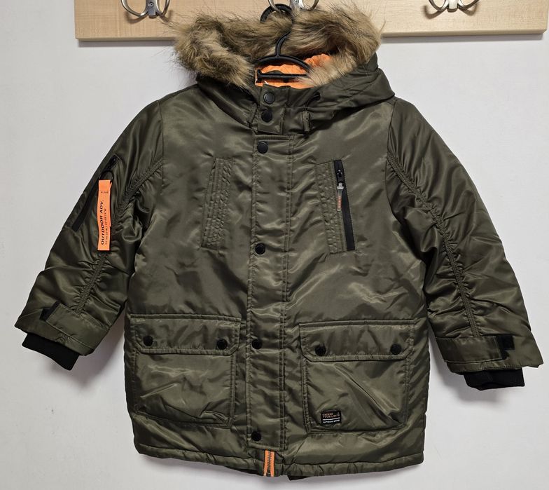 Reserved chłopięca kurtka ocieplana kahaki