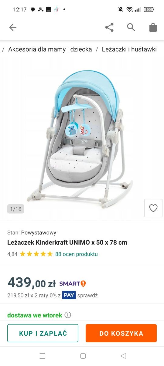 Bujaczek leżaczek kołyska łóżeczko Kinderkraft 5w1