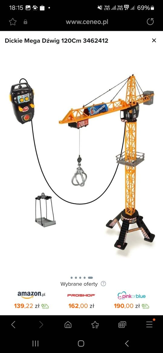 Dickie Mega Dźwig 120Cm