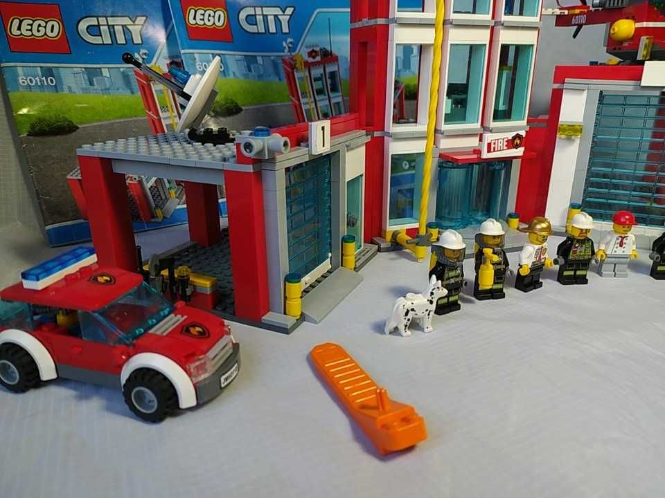 Oryginalny zestaw Lego City Remiza strażacka 60110 BDB STAN 919 ele.