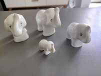 Zestaw czterech porcelanowych słoników Wałbrzych
