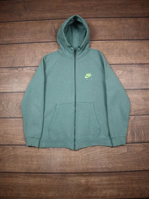 Nike Hoodie zielona niebieska bluza rozpinana z kapturem z logo nadruk