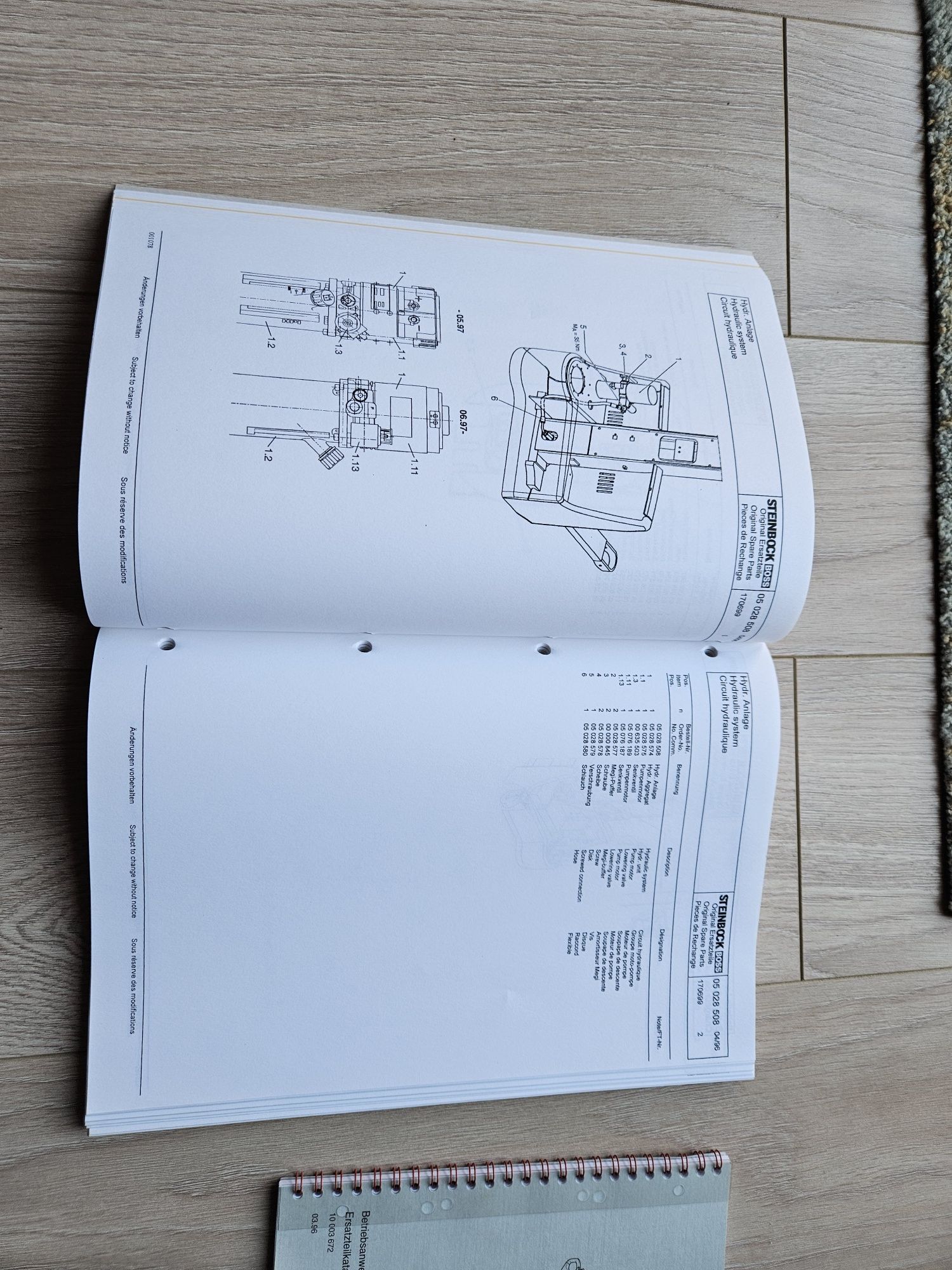 Steinbock boss EMC / EMB książki - instrukcja obsługi i lista części