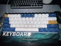Klawiatura mechaniczna 60% sky cyan rgb hotswap wireless 2.4 G