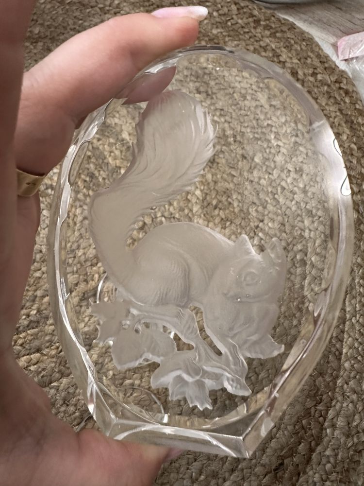 DANBURY MINT crystal glass  ANIMAL ETCHING крістал