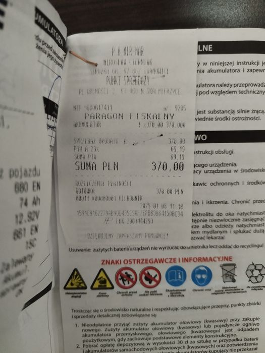 Akumulator Starline 74AH 680A 12V