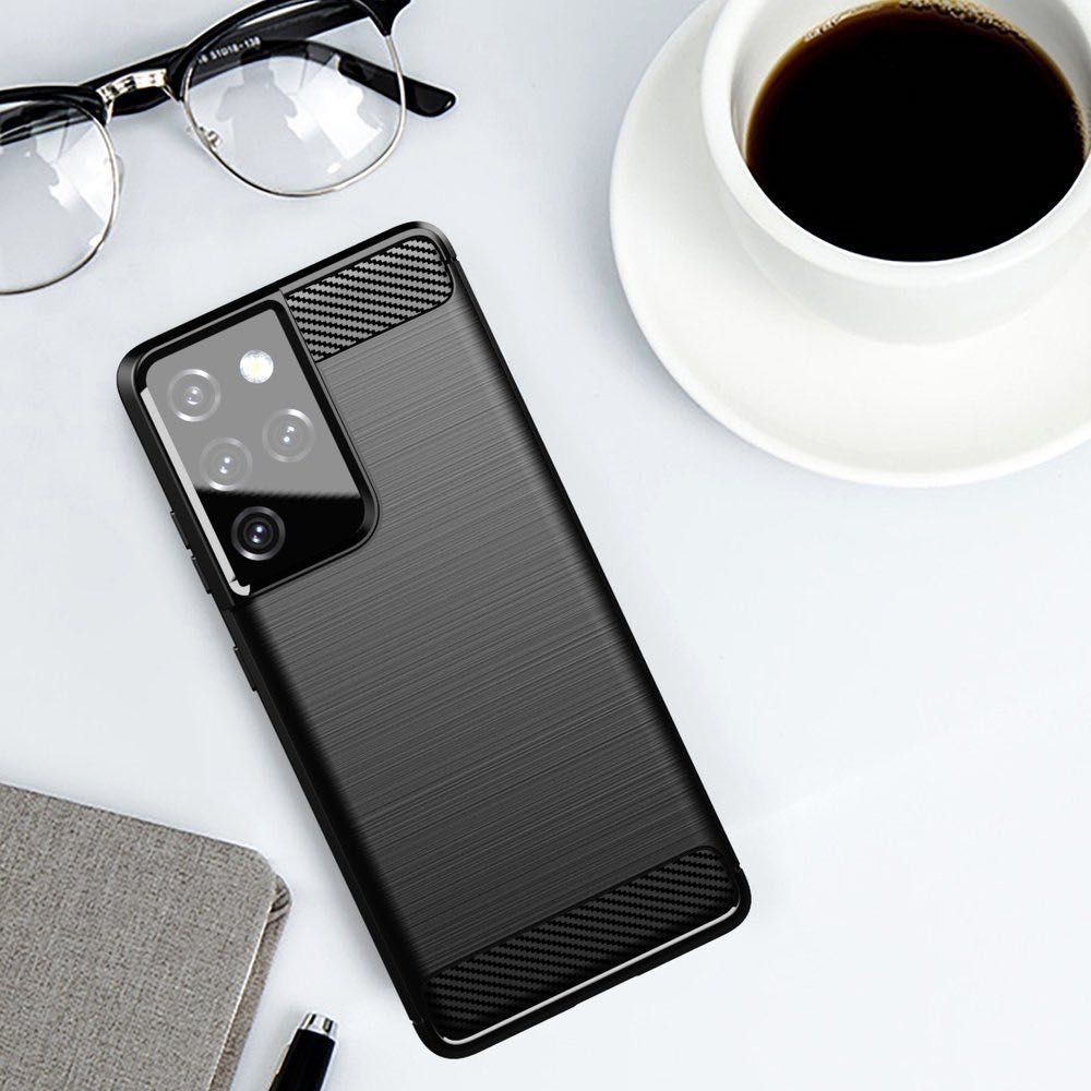 Carbon Case elastyczne etui Samsung Galaxy S21 ULTRA Black