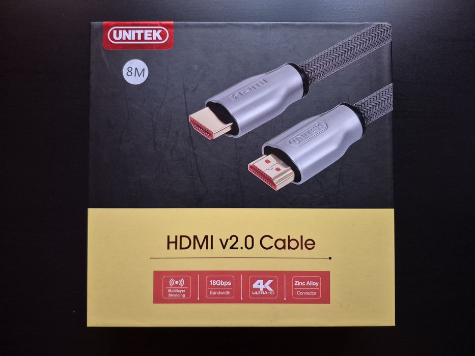UNITEK KABEL HDMI 2.0 w oplocie 8m 18Gbps