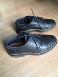 Buty skórzane chłopięce ZARA ciemno-granatowe 34