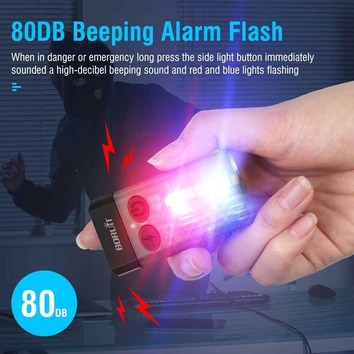 NOWA Latarka LED BORUIT V10 EDC USB-C Akumulatorowa Magnes UV 1000lm