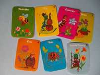 Cromos recortados Pantera Cor de Rosa, Abelha Maia, etc