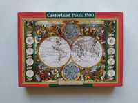 Puzzle 1500, Castorland, Antique World Map, zielona seria