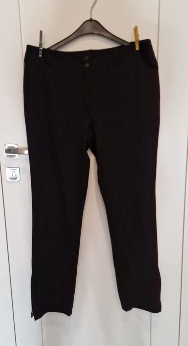 Czarne spodnie materiałowe damskie XL 46 XXL 44 eleganckie zamki