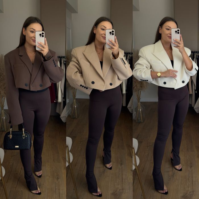 Nowe marynarki EMO o krótkim oversize kroju różne kolory UNI