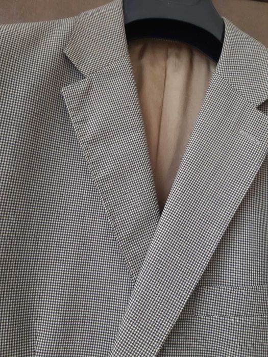 Blazer/Casaco padrão pied de poule em tom castanho