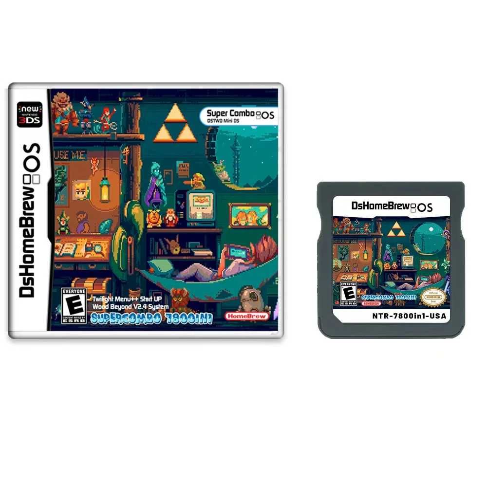Cartucho NDS 7800 em 1 Nintendo 3DS Jogos Clássicos Cartão DS/3DS NOVO