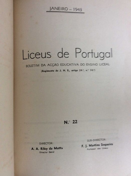 Liceus de Portugal : Boletim da Acção Educativa do Ensino Liceal, 1943
