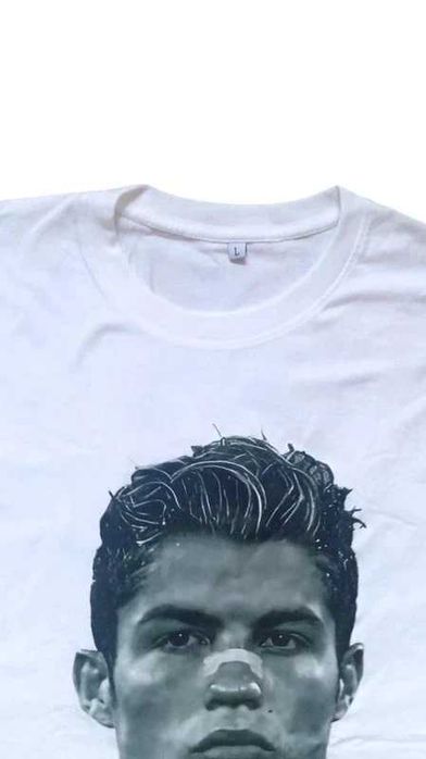 Koszulka Cristiano Ronaldo biały t-shirt CR7 z nadrukiem piłka nożna