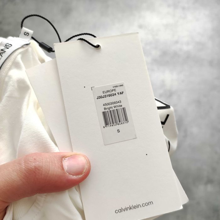 MĘSKA Elegancka Koszulka PREMIUM Biała NOWA Metka Calvin Klein CK logo