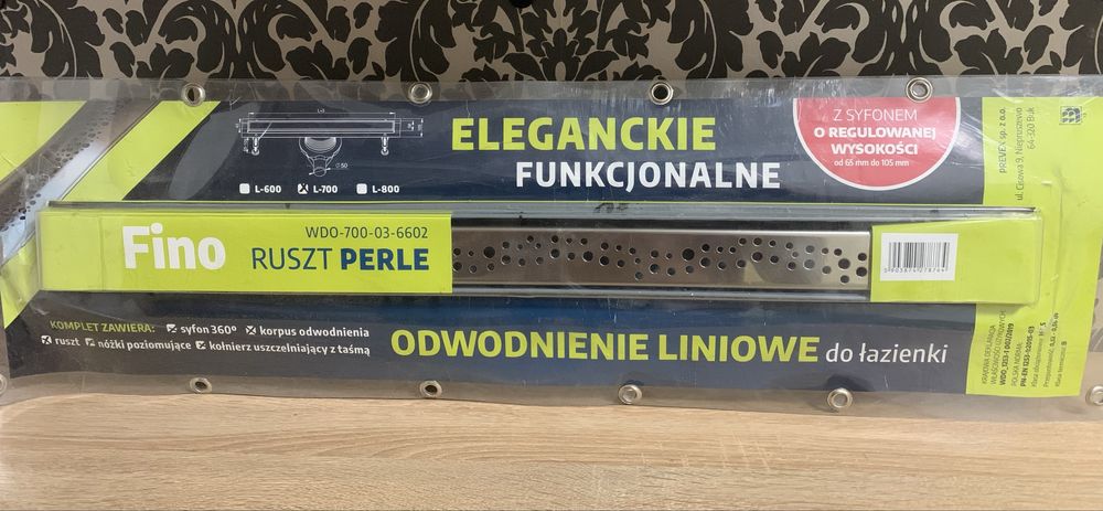 Odpływ liniowy/syfon prysznicowy - Fino ruszt Perle -WINKIEL DESIGN