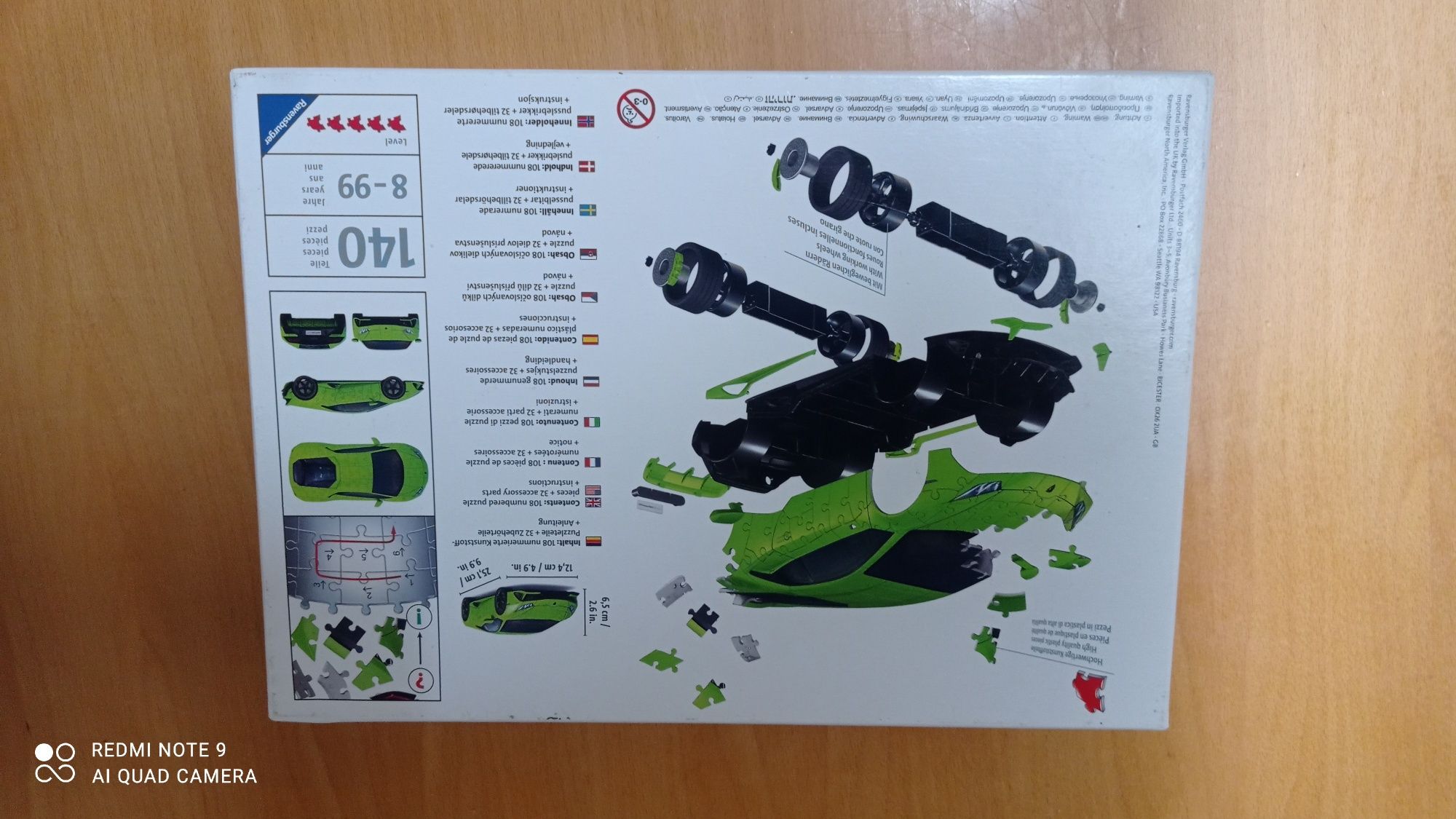Puzzle 3D Lamborghini Huracán Evo- Verde