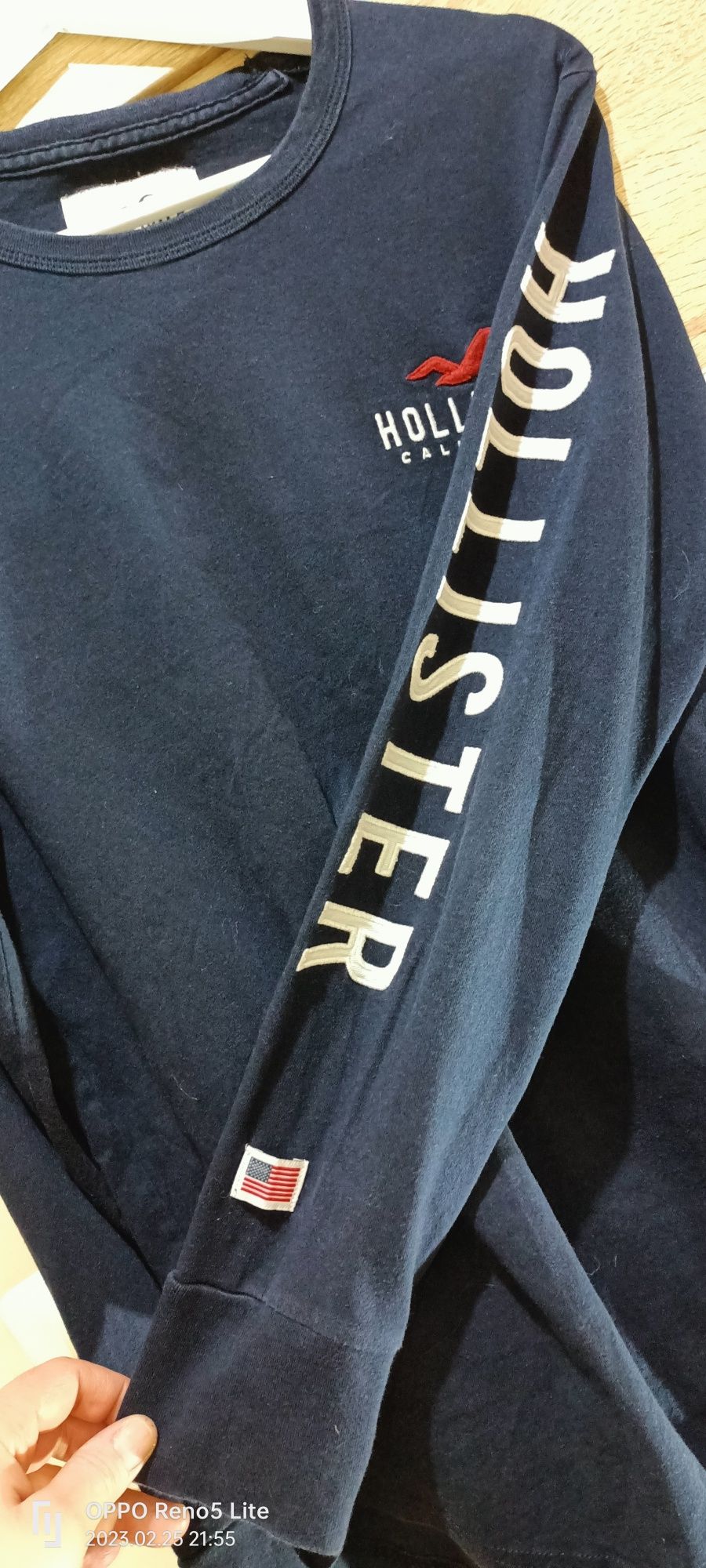 Hollister -oryginalny longsleeve męski -Logowany--M