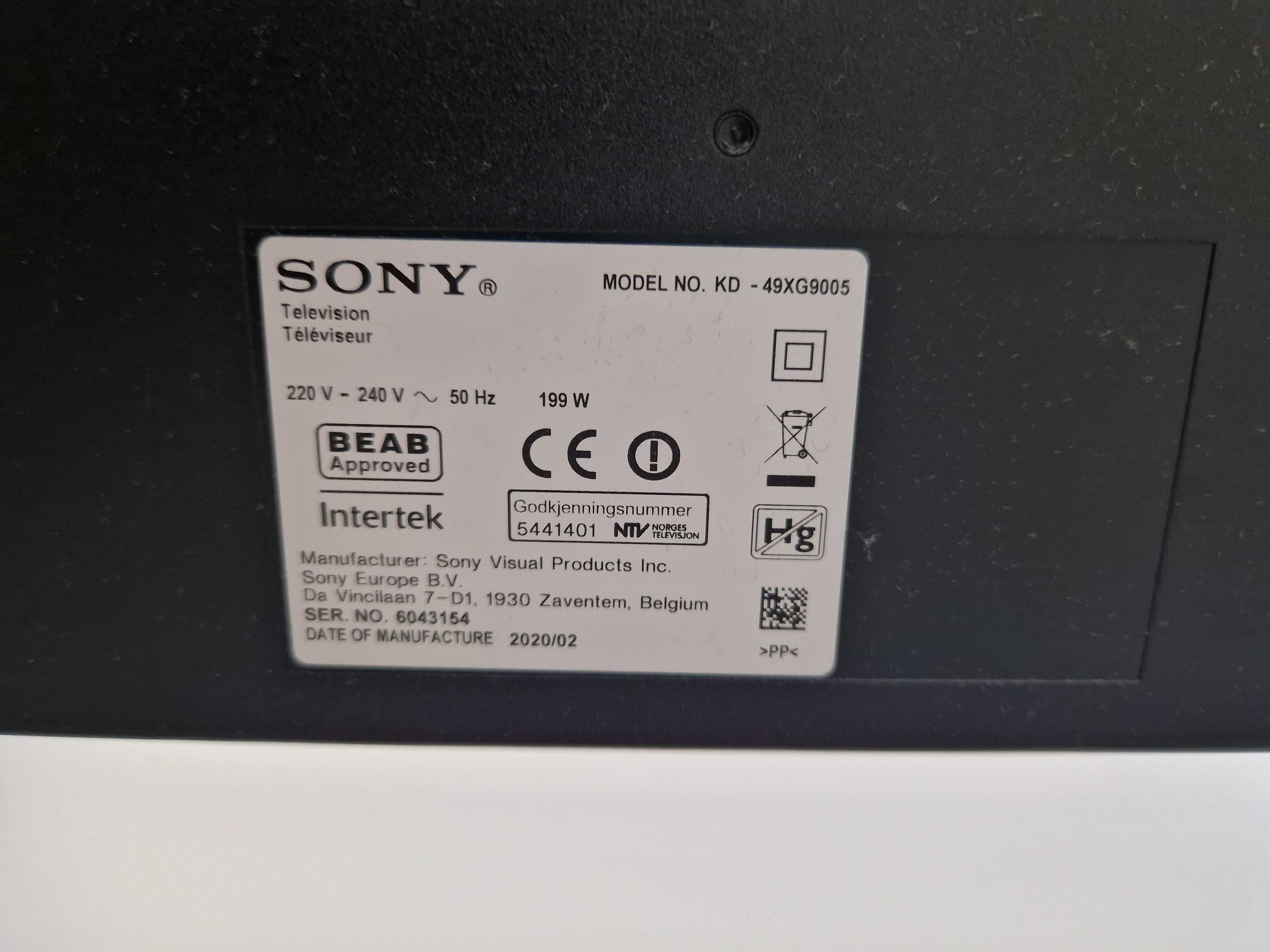 Telewizor SONY 49XG9005 (4k, UHD, LCD, 48,5 cali)