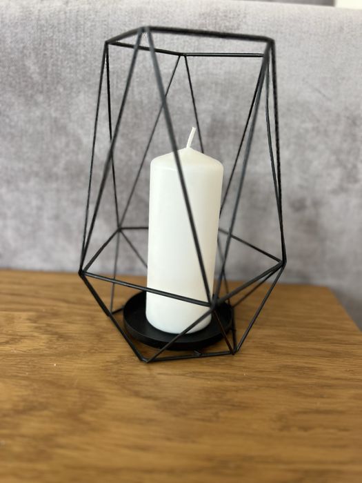 Świecznik metalowy czarny ozdoba dekoracyjna Home&You